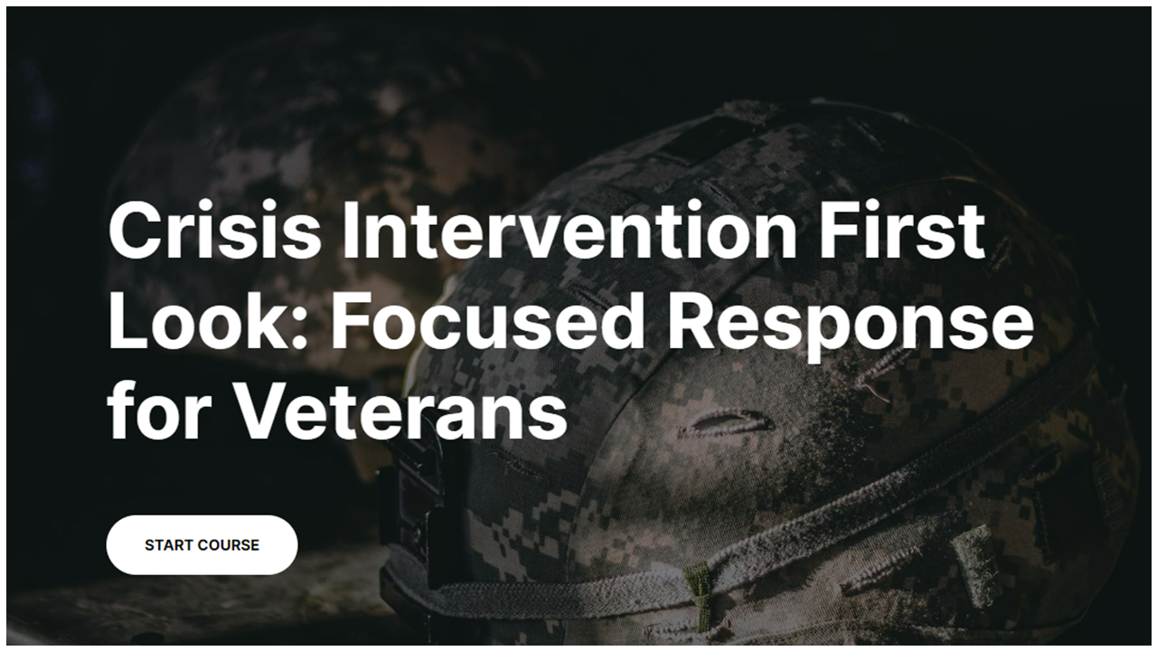 Crisis Intervention First Look:  Focused Response for Veterans - access the course description