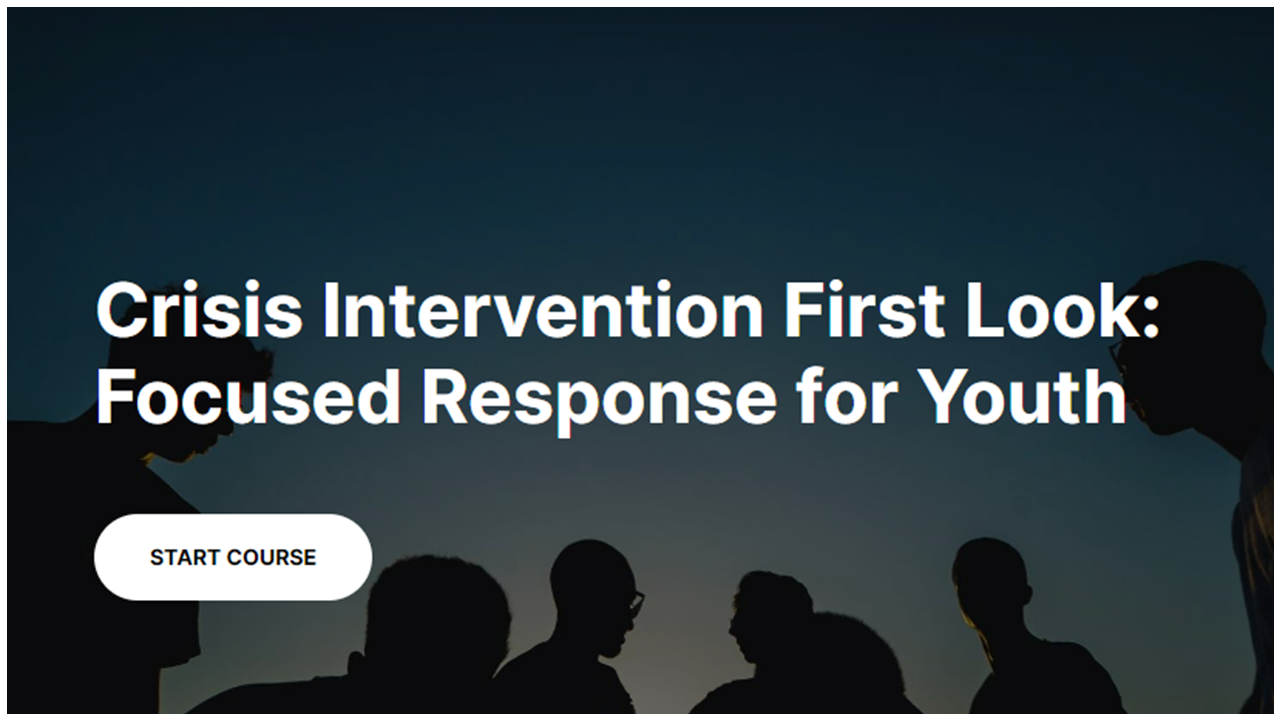 Crisis Intervention First Look: Focused Response for Youth - access the course description