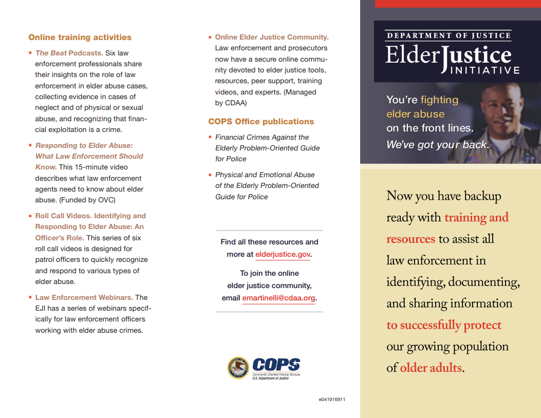 Elder Justice Initiative Resources - download the brochure